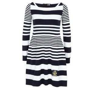 LOVE MOSCHINO Nautical striped knit Dress